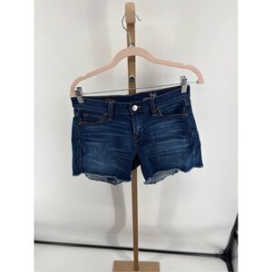 J. Crew indigo denim shorts size 26 98% cotton raw hem